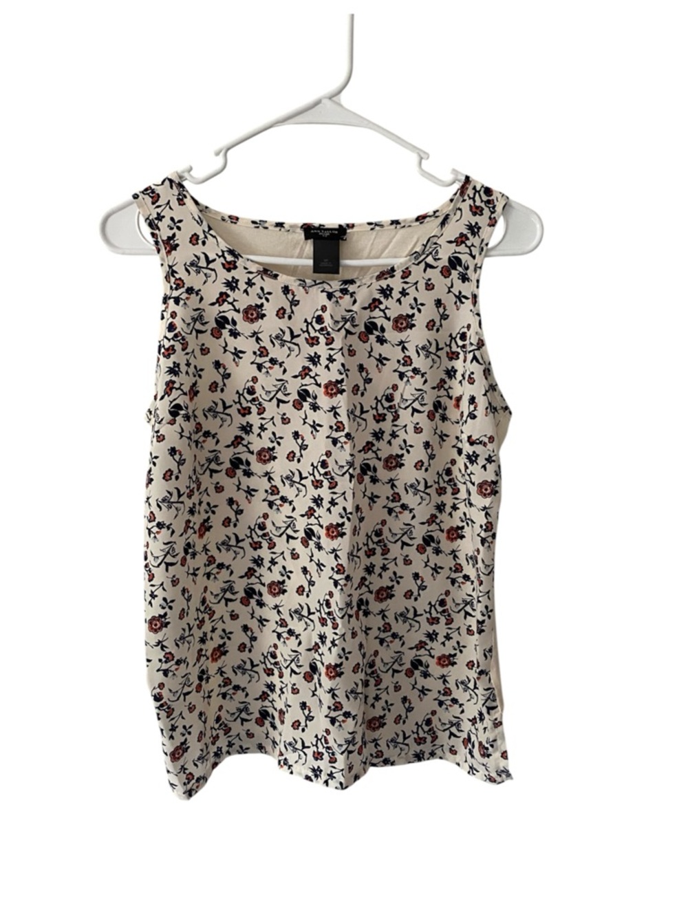 Ann Taylor Sleeveless Floral Top – Size SP – Cream Multi – Excellent Condition